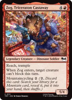 Zog, Triceraton Castaway - Foil Light Play, English Magic the Gathering MTG Teen - Image 1