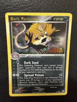 Pokemon TCG Dark Raticate Team Rocket Returns 17/109 Reverse Holo Rare MP - Image 3