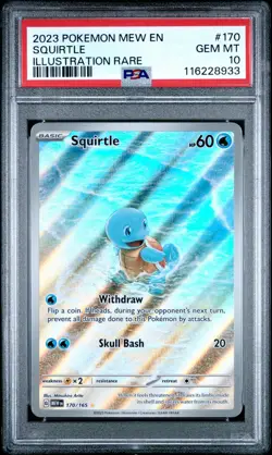 2023 POKEMON MEW EN-151 ILLUSTRATION RARE #170 SQUIRTLE PSA 10 - Image 1