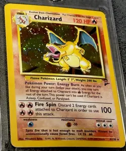 Charizard 4/130 Base Set 2 Holo SWIRL 2000 WOTC TCG Pokemon Vintage - Image 1