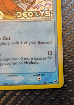 Magikarp 64/107 Deoxys Reverse Holo Moderately Played Vintage 2005 Pokemon TCG - Image 4