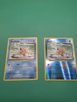 2x POKEMON MAGIKARP 33/108 REVERSE HOLO Foil Card & Regular Common EVOLUTIONS LP - Image 2