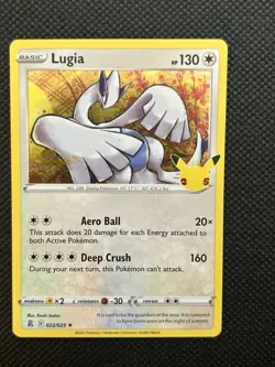 Pokemon TCG Lugia Holo Rare Card 22/25 Celebrations Series 022/025 - Image 1