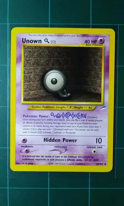 Pokemon Card Neo Destiny # 59 Unown Q Uncommon 2000 Wizards Of The Coast NM - Image 1