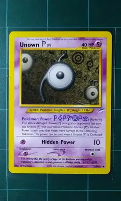 Pokemon Card Neo Destiny # 58 Unown P Uncommon 2000 Wizards Of The Coast NM - Image 1