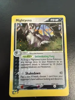 Pokemon TCG Mightyena EX Ruby and Sapphire Holo Rare Card 10/109 LP+ - Image 1
