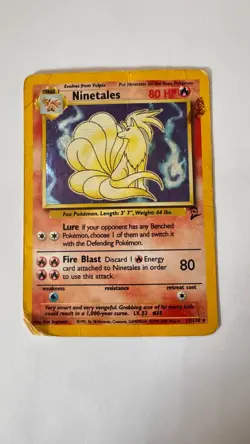 Ninetales - 13/130 - Pokemon Base Set 2 Holo Rare Card - Damaged -HP - Image 1