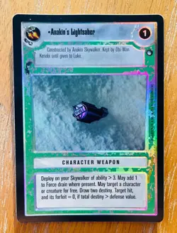 STAR WARS CCG - Anakin's Lightsaber - Rare Foil Card, Reflections, Decipher 1999 - Image 1
