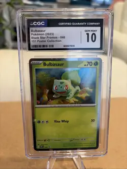 Bulbasaur Black Star Promo #046 Cosmos Holo 151 Poster Collection CGC 10 Pokemon - Image 1