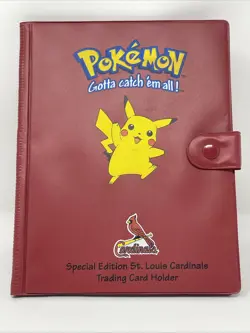 Pokemon 2000 Red Pikachu St Louis Cardinals Special Edition 4 Pocket Binder Used - Image 1
