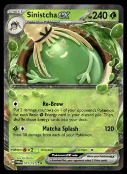 Pokemon TCG SV: Twilight Masquerade #023/167 Sinitcha EX NM - Image 1