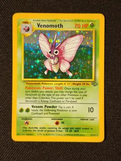 Venomoth 13/64 Jungle Holo - Rare 1999 Wizards Pokemon TCG Card English LP - Image 1