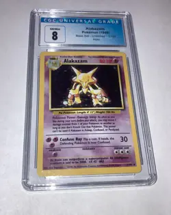 Pokemon Unlimited Alakazam - 1999 Base Set CGC graded nm mint 8 1/102 Holo - Image 2