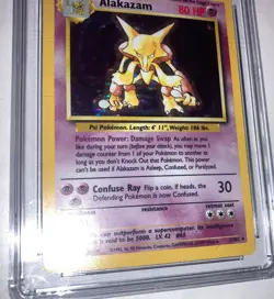Pokemon Unlimited Alakazam - 1999 Base Set CGC graded nm mint 8 1/102 Holo - Image 5