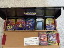 Pokemon TCG: Kanto Power Mini Tin 5-Pack Bundle EVOLVING SKIES & FUSION STRIKE - Image 1