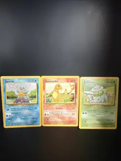 Pokemon Base Set Bulbasaur 44/102, Squirtle 63/102, Charmander 46/102, ALL LP/MP - Image 2