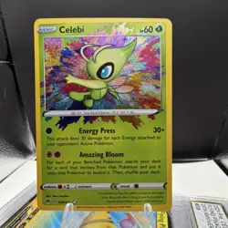 Pokemon Celebi Amazing Rare Holo 009/185 Swsh04 Vivid Voltage Energy Press - Image 1