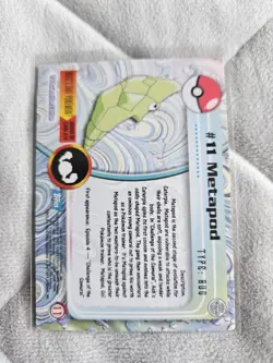 #11 Metapod Holo - 11 TV Animated Series Blue Logo Light Play - Topps Pokemon - Image 2