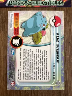 TOPPS Pokemon Series 1 Ivysaur #02 Silver Foil holo Blue label - LP+ - Image 4