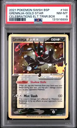 2021 POKEMON SWSH BLACK STAR PROMO #144 GRENINJA-GOLD STAR PSA 8 - Image 1