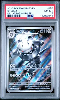 2025 POKEMON MEG EN-MEGA EVOLUTION ILLUSTRATION RARE #150 STEELIX PSA 8 - Image 1