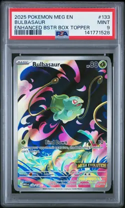 2025 POKEMON MEG EN-MEGA EVOLUTION ENHANCED BOOSTER BOX TOPPER BULBASAUR PSA 9 - Image 1