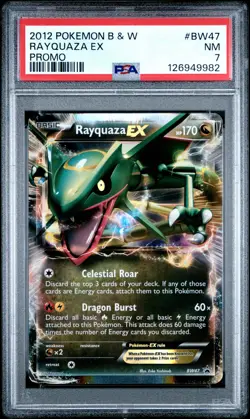 2012 POKEMON B&W PROMO #BW47 RAYQUAZA EX PSA 7 - Image 1