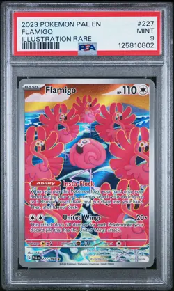 2023 POKEMON PAL EN-PALDEA EVOLVED ILLUSTRATION RARE #227 FLAMIGO PSA 9 - Image 1