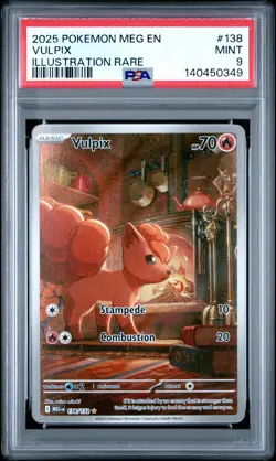 2025 POKEMON MEG EN-MEGA EVOLUTION ILLUSTRATION RARE #138 VULPIX PSA 9 - Image 1