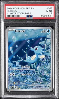 2024 POKEMON SFA EN-SHROUDED FABLE ILLUSTRATION RARE #067 HORSEA PSA 9 - Image 1