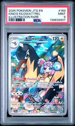 2025 POKEMON JTG EN-JOURNEY TOGETHER ILLUSTRATION RARE IONO'S KILOWATTREL PSA 9 - Image 1