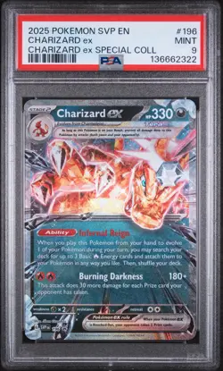 2025 POKEMON SVP EN-SV BLACK STAR PROMO #196 CHARIZARD EX PSA 9 - Image 1