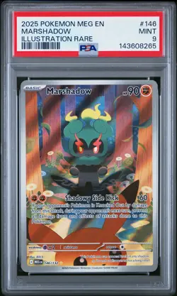 2025 POKEMON MEG EN-MEGA EVOLUTION ILLUSTRATION RARE #146 MARSHADOW PSA 9 - Image 1