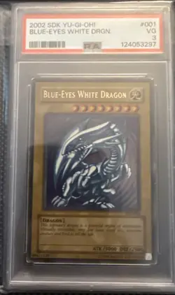 Yu-Gi-Oh Blue-Eyes White Dragon Holo SDK Star Deck Kaiba 001 PSA 3 VERY GOOD - Image 1