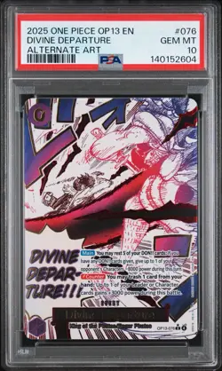 2025 ONE PIECE OP13-CARRYING ON HIS WILL ALTERNATE ART DIVINE DEPARTURE PSA 10 - Image 1