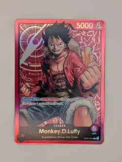 One Piece TCG MONKEY.D. LUFFY ENGLISH PRE-ERRATA FOIL LEADER ST01-001 EN *LP* - Image 2