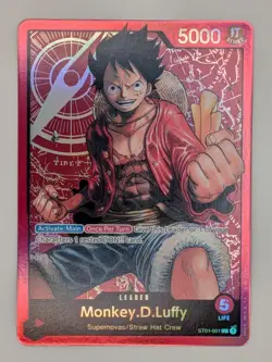 One Piece TCG MONKEY.D. LUFFY ENGLISH PRE-ERRATA FOIL LEADER ST01-001 EN *LP* - Image 3