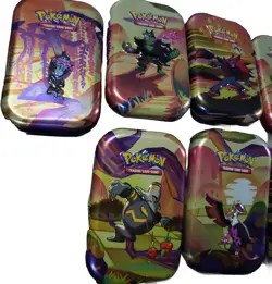 10x EMPTY Pokemon TCG Shrouded Fable Mini Tins 2 Sets - NO CARDS COIN ART - #1 - Image 2