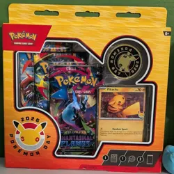 Pokemon 2026 Day Box Phantasmal Flames Packs Pikachu Foil Promo Card - Image 1