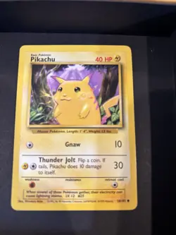 OLD Original Vintage Pokemon Cards Base Set Pikachu 58/102 NM - Image 1