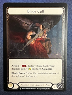 FAB OUT141 Blade Cuff COLD FOIL Assassin Ninja Equipment Flesh & Blood TCG - Image 1