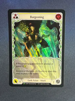 FAB LGS070 Burgeoning Yellow FOIL Promo Earth Action Flesh & Blood TCG - Image 1