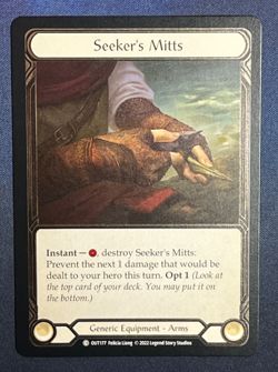 FAB OUT177 Seeker's Mitts COLD FOIL Generic Equipment Flesh & Blood TCG - Image 1