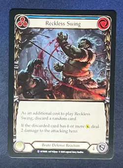 FAB WTR008 Reckless Swing Brute Defense Reaction Special Flesh and Blood TCG - Image 1