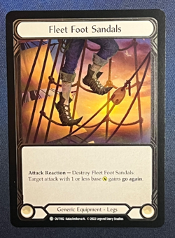 FAB OUT182 Fleet Foot Sandals COLD FOIL Generic Equipment Flesh & Blood TCG - Image 1