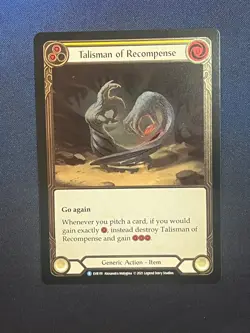 FAB EVR191 Talisman of Recompense COLD FOIL Generic Item Flesh & Blood TCG - Image 1