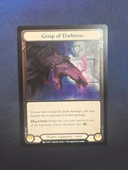 FAB DTD167 Grasp of Darkness COLD FOIL Shadow Equipment Arms Flesh & Blood TCG - Image 1