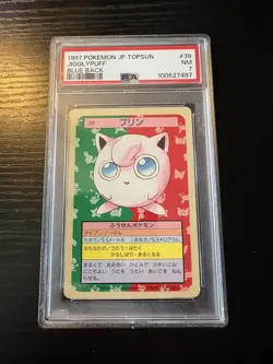 1997 Japanese Topsun 39 Jigglypuff Blue Back Card- PSA 7 Low POP FEW EXIST - Image 1