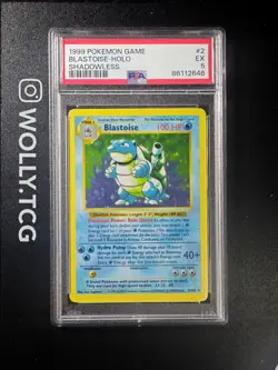 BLASTOISE SHADOWLESS PSA 5 base Set Pokemon Card Holo 2/102 BGS CGC EX-NM - 1999 - Image 1