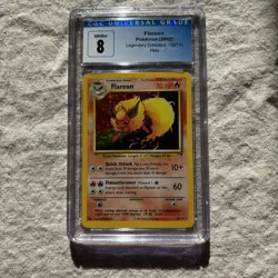 CGC 8 Flareon 2002 Legendary Collection 10/110 Holo Pokemon Card - Image 1